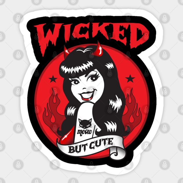 Wicked But Cute Devil Girl Sticker by Gothic Rose